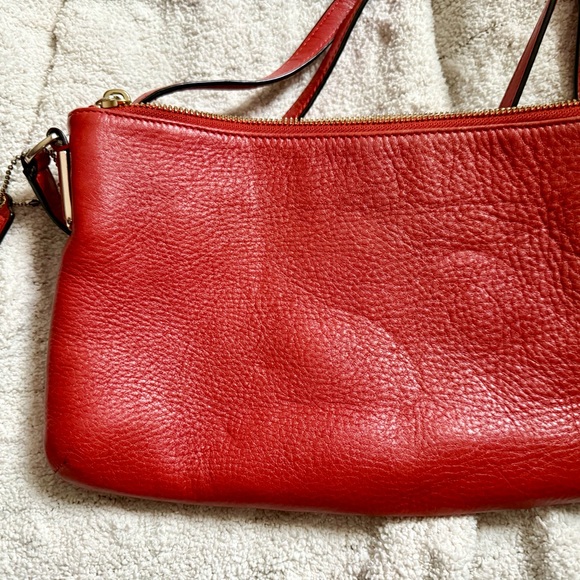 Coach Red Leather Crossbody Bag - Picture 4 of 12